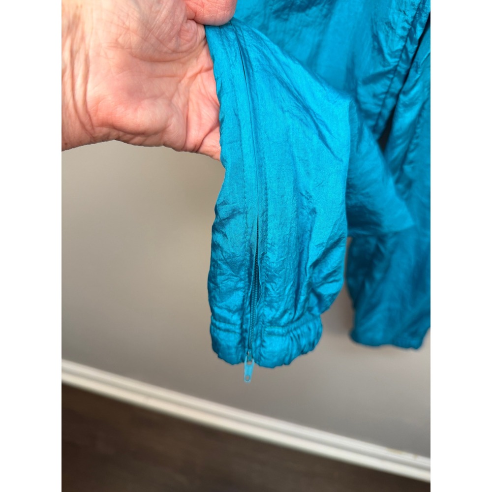 VTG 80s 90s Tracksuit Womens‎ Teal Pink Multicolor Windbreaker Set Reversible - Picture 10 of 16